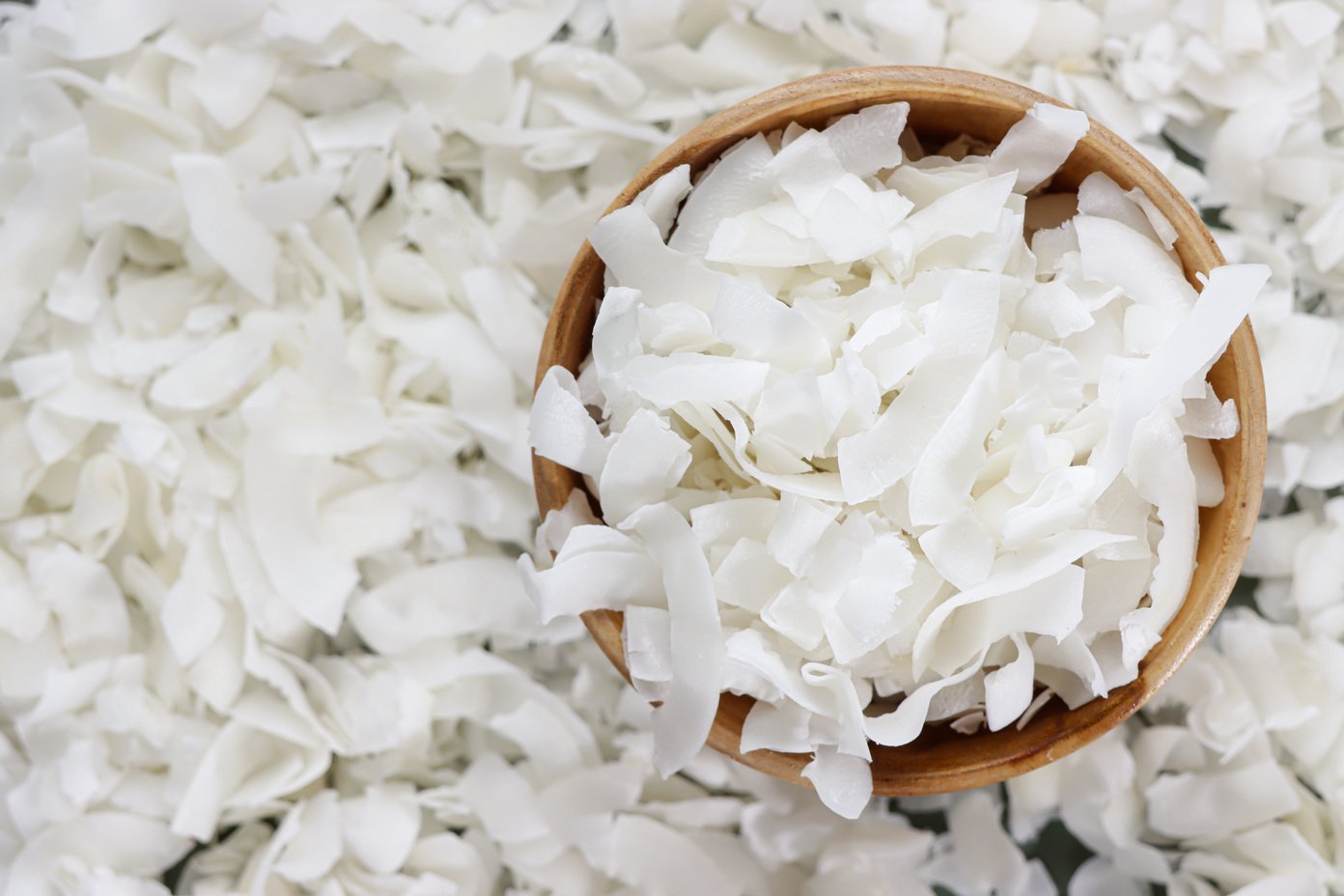 Kelapa kering or Dried coconut flakes.